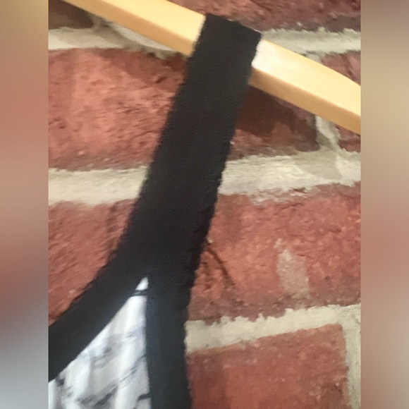 Bebe black and white camisole top with ribbed bottom and silk bust - Picture 7 of 15